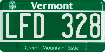 VT license plate LFD328