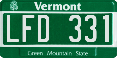 VT license plate LFD331