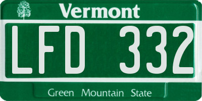 VT license plate LFD332