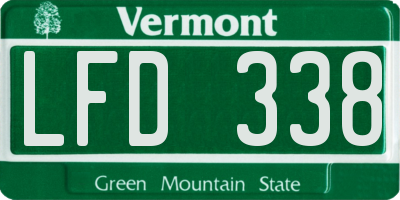VT license plate LFD338