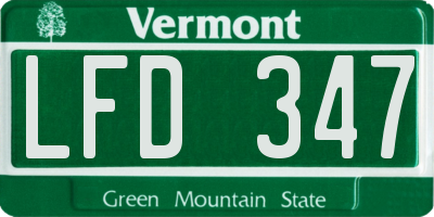 VT license plate LFD347