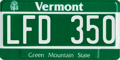 VT license plate LFD350