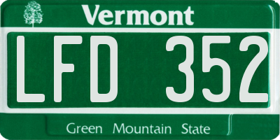 VT license plate LFD352