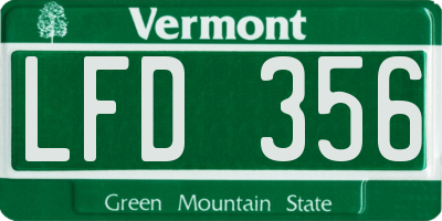 VT license plate LFD356
