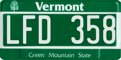 VT license plate LFD358