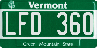 VT license plate LFD360