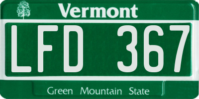 VT license plate LFD367