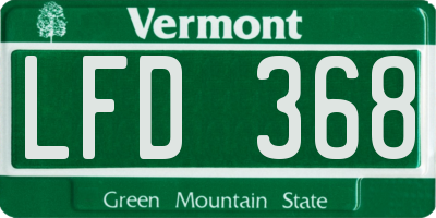 VT license plate LFD368