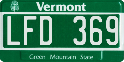 VT license plate LFD369