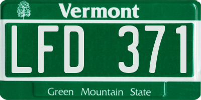 VT license plate LFD371