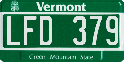 VT license plate LFD379