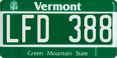 VT license plate LFD388
