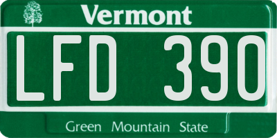 VT license plate LFD390