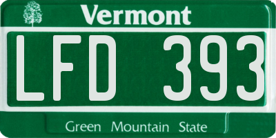 VT license plate LFD393