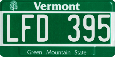 VT license plate LFD395