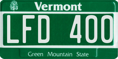 VT license plate LFD400