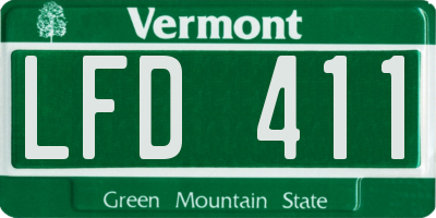 VT license plate LFD411