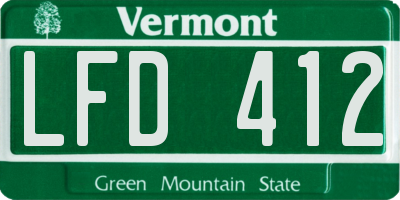 VT license plate LFD412