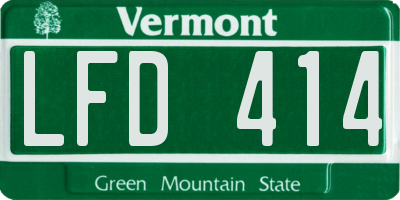 VT license plate LFD414