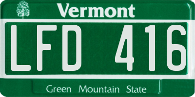 VT license plate LFD416