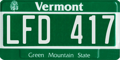 VT license plate LFD417