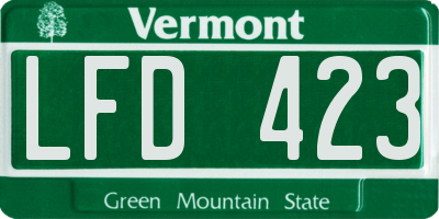VT license plate LFD423