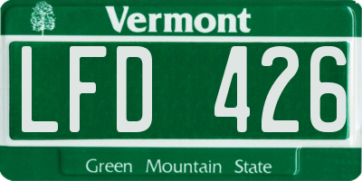 VT license plate LFD426