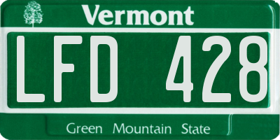 VT license plate LFD428