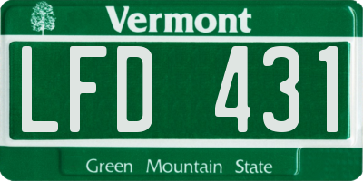 VT license plate LFD431