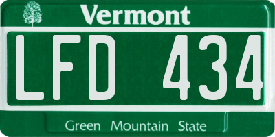 VT license plate LFD434