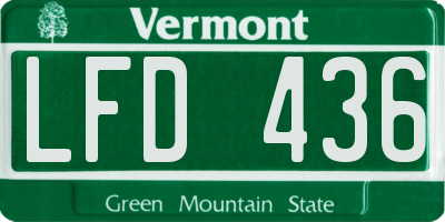 VT license plate LFD436