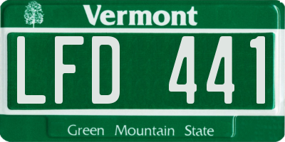 VT license plate LFD441