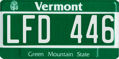 VT license plate LFD446