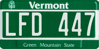 VT license plate LFD447