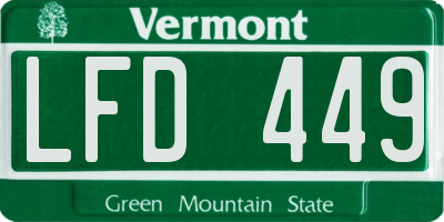 VT license plate LFD449