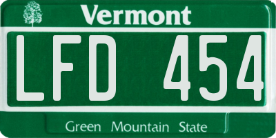 VT license plate LFD454