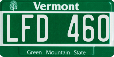 VT license plate LFD460