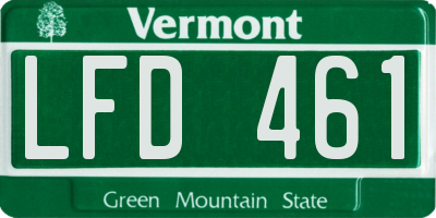 VT license plate LFD461