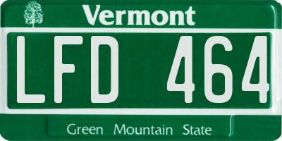 VT license plate LFD464