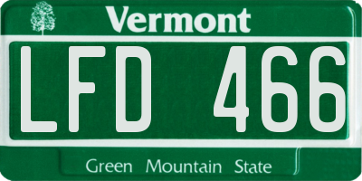 VT license plate LFD466