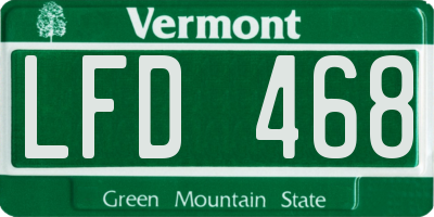VT license plate LFD468