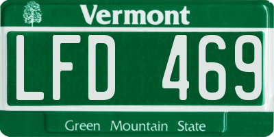 VT license plate LFD469