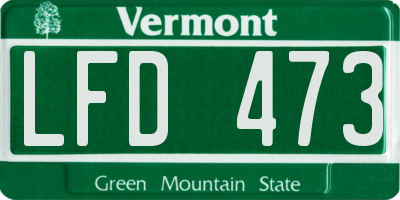 VT license plate LFD473