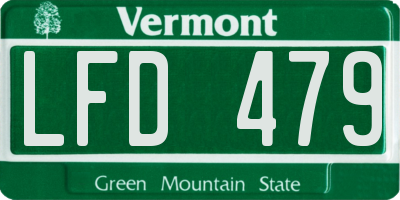 VT license plate LFD479