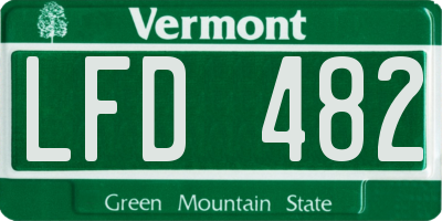 VT license plate LFD482