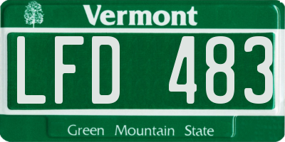 VT license plate LFD483