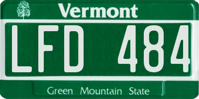 VT license plate LFD484