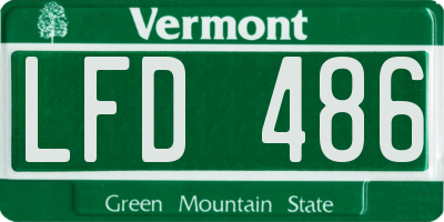 VT license plate LFD486