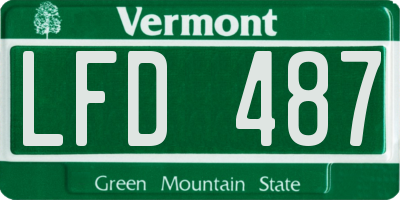 VT license plate LFD487