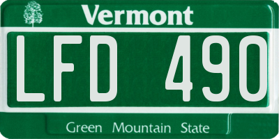 VT license plate LFD490